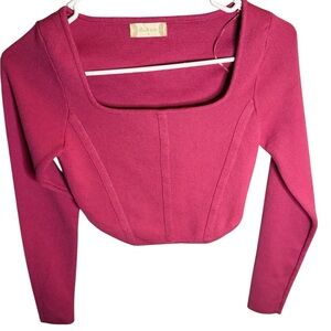 Altar'd State Fuchsia Square Neck Crop Top